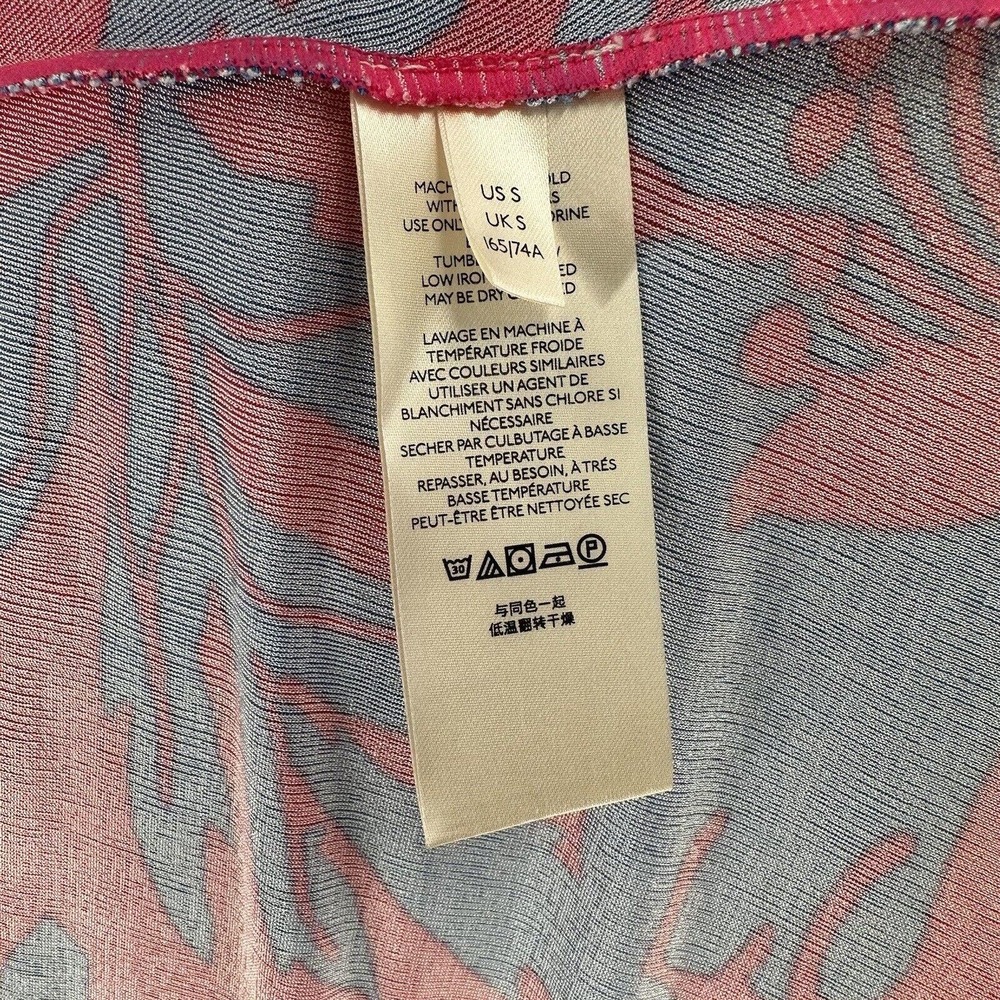 Free People Halter‎ Dress Womens SMALL Pink Blue Hawaiian Tropical Beach Midi - Picture 10 of 14